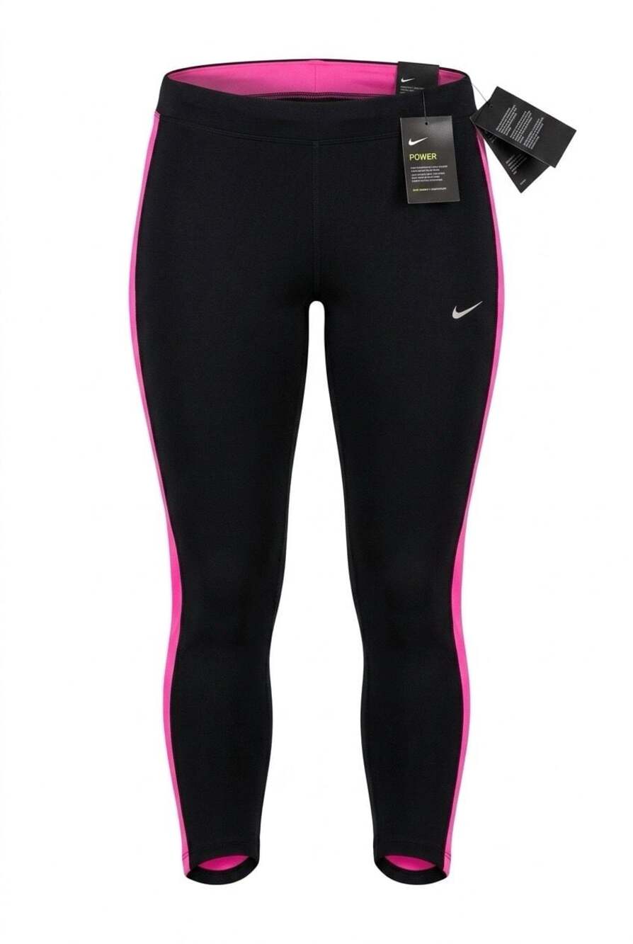 Nike Essential Running Tight Capri Leggings Black Pink 1X